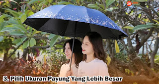 Pilih Ukuran Payung Yang Lebih Besar merupakan salah satu strategi cerdas memilih payung anti uv untuk melindungi kulit