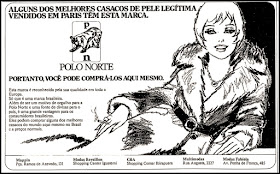 propaganda casacos de pele Polo Norte; moda feminina anos 70; moda anos 70; propaganda anos 70; história da década de 70; reclames anos 70; brazil in the 70s; Oswaldo Hernandez 