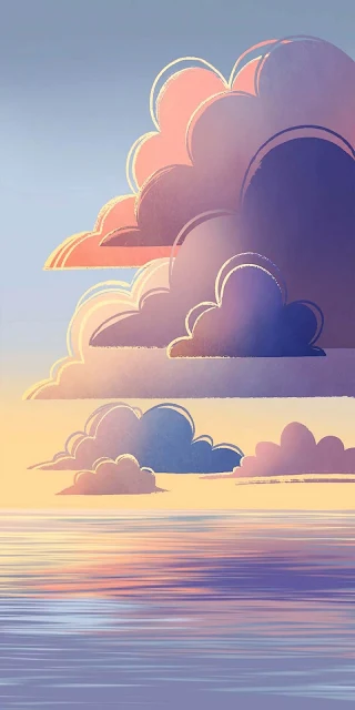 Sea Clouds Art iPhone Wallpaper