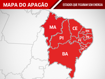  Apagão de mais de 1h atinge Estado do Ceará e outros estados do Nordeste