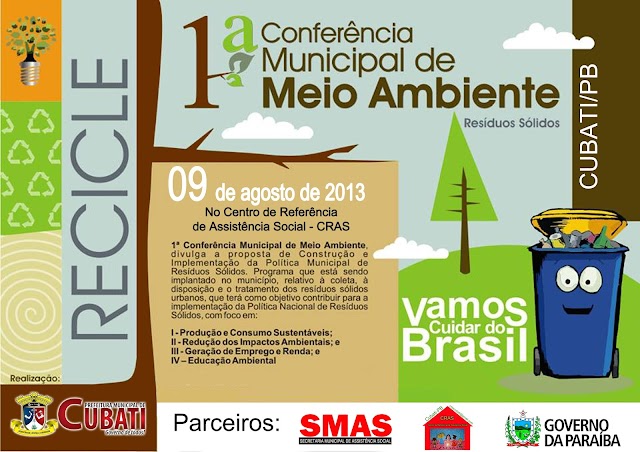 CUBATI-PB realizará a 1ª Conferência Municipal do Meio Ambiente e 5ª Conferência Municipal de Assistência Social 