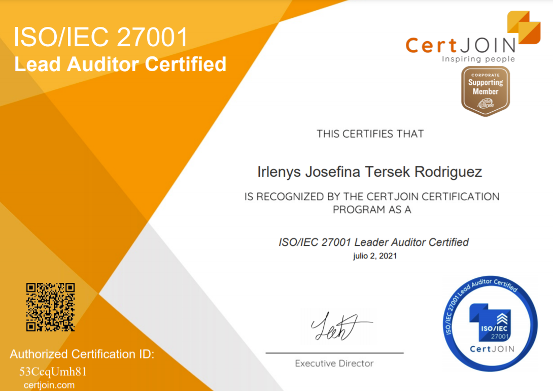 ISO/IEC 27001 Lead Auditor Certified