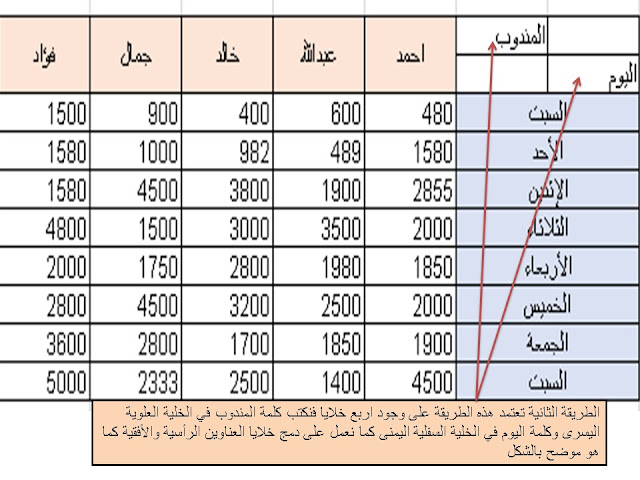 طرق وخدع تقسيم الخلية فى الاكسل Excel