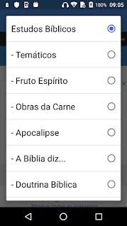 menu aplicativo pregações e estudos bíblicos