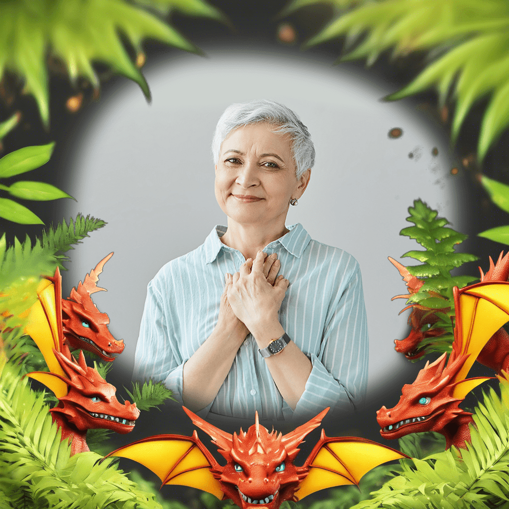 marco para fotos de dragones en png con fondo transparente