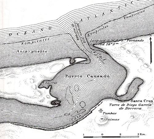 Puerto Cansado. Plano de Arana (1882). Foto Blog «Tertulia Amigos del 25 de Julio»