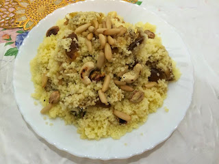 Recette du Couscous aux dattes et noix