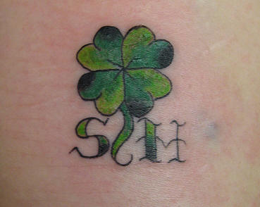 4 leaf clover tattoos for women on four leaf clover tattoo with initials four leaf clover tattoo with ...