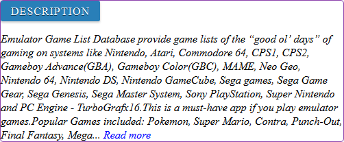 Emulator Game List Database game review