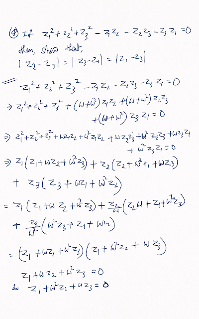 If z1²+z2²+z3²-z1z2-z2z3-z3z1=0 then show that |z1-z2|=|z2-z3|=|z3-z1|   | Class 11 Complex Number