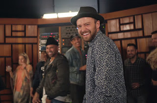 Image Of Justin Timberlake at the Can't Stop The Feeling set laughing
