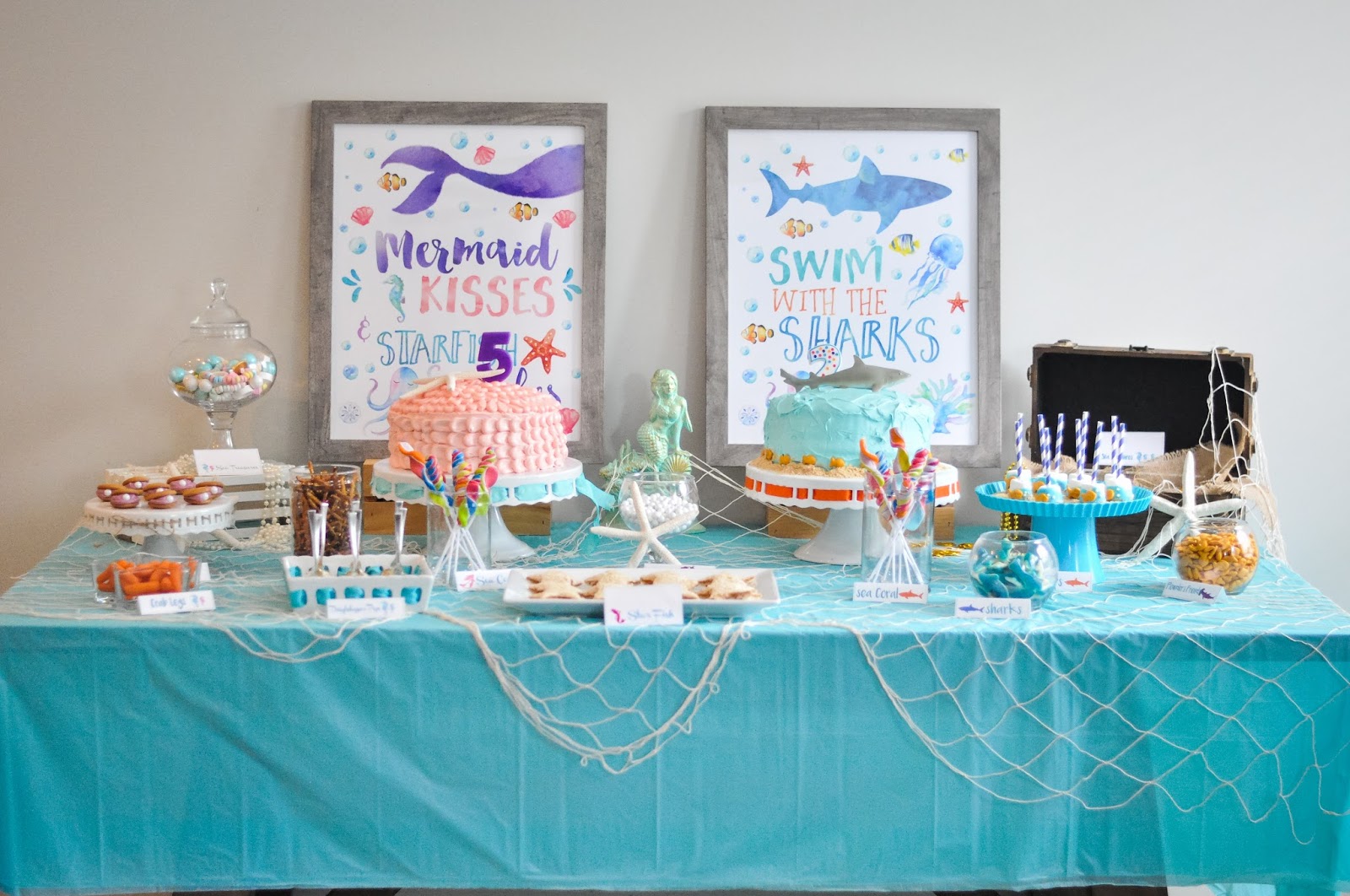 Under the Sea A joint Shark and Mermaid Birthday  Party  