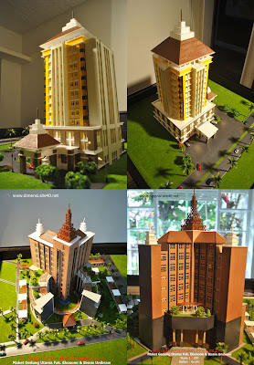 Maket miniatur bangunan tinggi  1:200