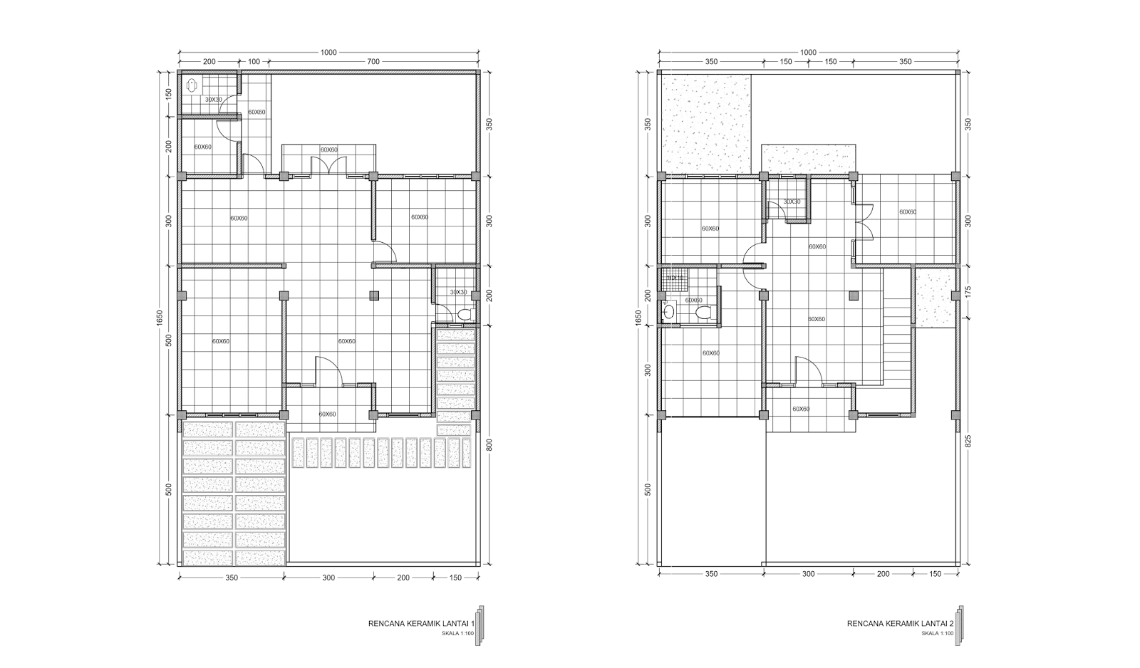 Contoh Gambar  Kerja Lengkap Rumah 2 Lantai  Mewah di 