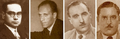 Los ajedrecistas Josep Vilardebó, Josep M. Bas, Jaume Lladó y Juan V. Bautista Sans