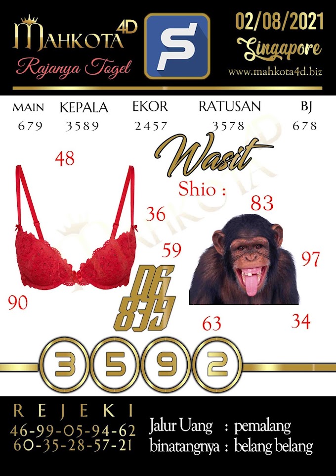 Syair Prediksi Togel Singapore - SGP Senin, 02 - Agustus - 2021