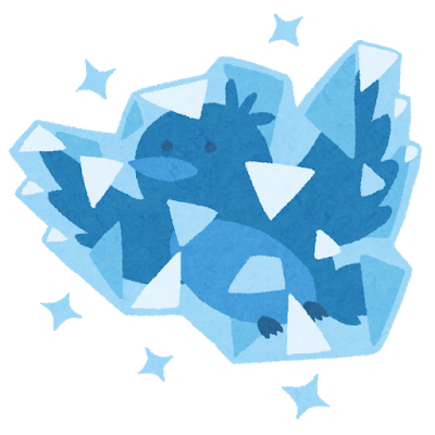 氷漬けの青い鳥のイラスト
