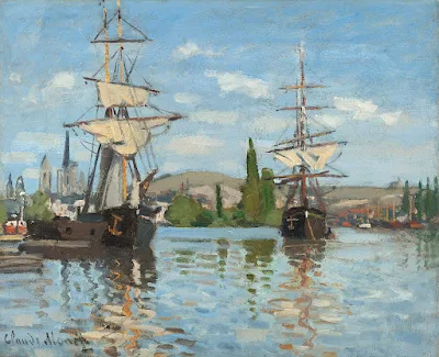 Ships Riding on the Seine at Rouen, 1872, National Gallery of Art, Washington DC painting Claude Monet