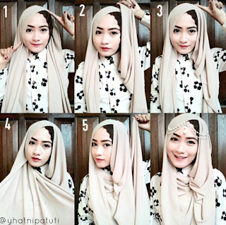 Contoh Tutorial Hijab Elegan Untuk pesta Terbaru 2016  Kumpulan Contoh Kreasi Hijab Modern 