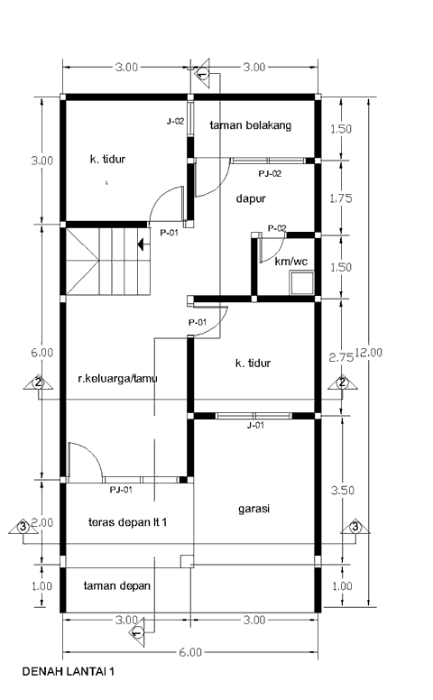 Contoh Gambar 2D Rumah 2 Lantai  Desain Rumah Sederhana 