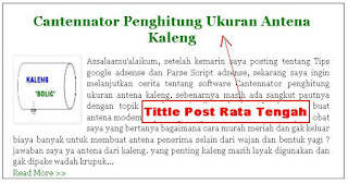 Cara Membuat Title Post Rata Tengah