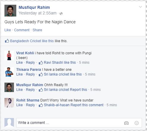 Fake Fb Wall: Mushfiqur Rahim Update his Status ahead of Tri- series final