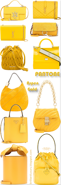 ♦Pantone Fashion Color Aspen Gold Bags #pantone #bags #yellow #brilliantluxury