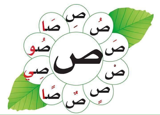 حروف اللغة العربية مع الحركات القصيرة وحروف المد بشكل جميل وجذاب