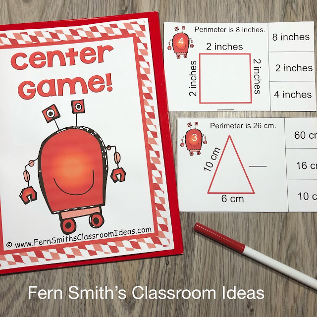 Click Here to Download this Perimeter Find the Missing Side Center Games, Task Cards, and Printable Worksheets Math Center Resource