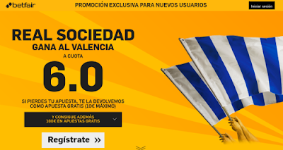 betfair Real Sociedad gana Valencia supercuota 6 Liga 10 enero