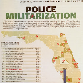 The Ledger, Lakeland, Florida, Monday, May 11, 2015, "Police Militarization"