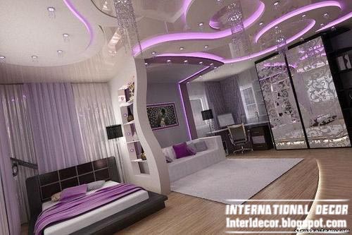 Interior Design Bedroom Purple Wall