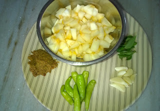 Ingredients for Dosakaya Chutney