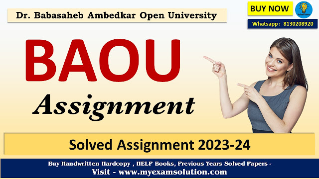 LATEST BAOU Solved Assignment 2023-24 FREE