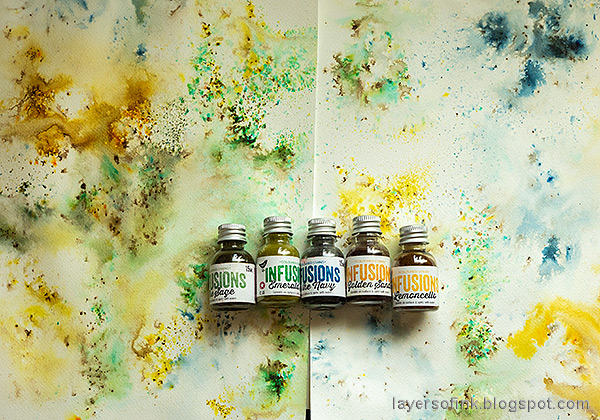 Layers of ink - Our Home Artist Trading Card Tutorial by Anna-Karin Evaldsson. Color the paper with Paper Artsy Infusions.