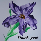 Large Purple flower thank you