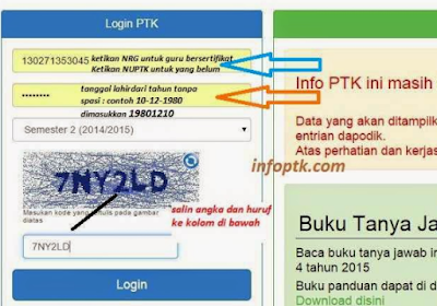 Cek Info PTK / GTK Semester 1 dan 2 Tahun 2017/2018 Terbaru 