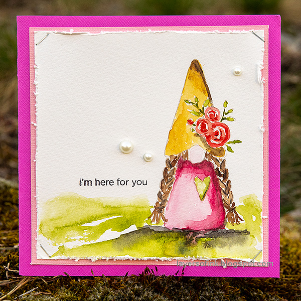 Layers of ink - Watercolor Spring Gnome Tutorial by Anna-Karin Evaldsson.