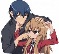 Ryuuji and Taiga mock-fighting