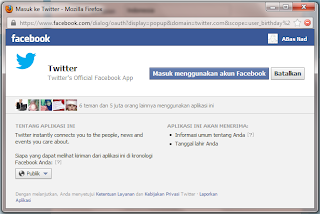 twitter dan facebook, twitter ke facebook, menghubungkan twitter ke facebook, cara menghubungkan twitter ke facebook, cara mengupdate facebook, update status facebook via twitter