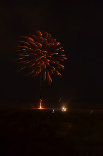 Fireworks from the balcony of the Capri Building at Minorca in New Smyrna Beach