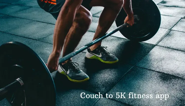 Image of a young man doing gymnastics with Couch to 5K fitness app written on it