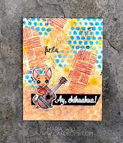 #cardbomb, #mariawillis, #simonsaysstamps, #sssmchallenge, #ssswchallenge, #rangerink, #timholtz, #stencils, #heroarts, #copics, #color, #distressoxideinks, #distressinks, #distresscrayons, #chihuahua, #cards, #stamps, #ink, #paper, #cards, #papercrafting, #creative, #handmade, #diy, #texture, 