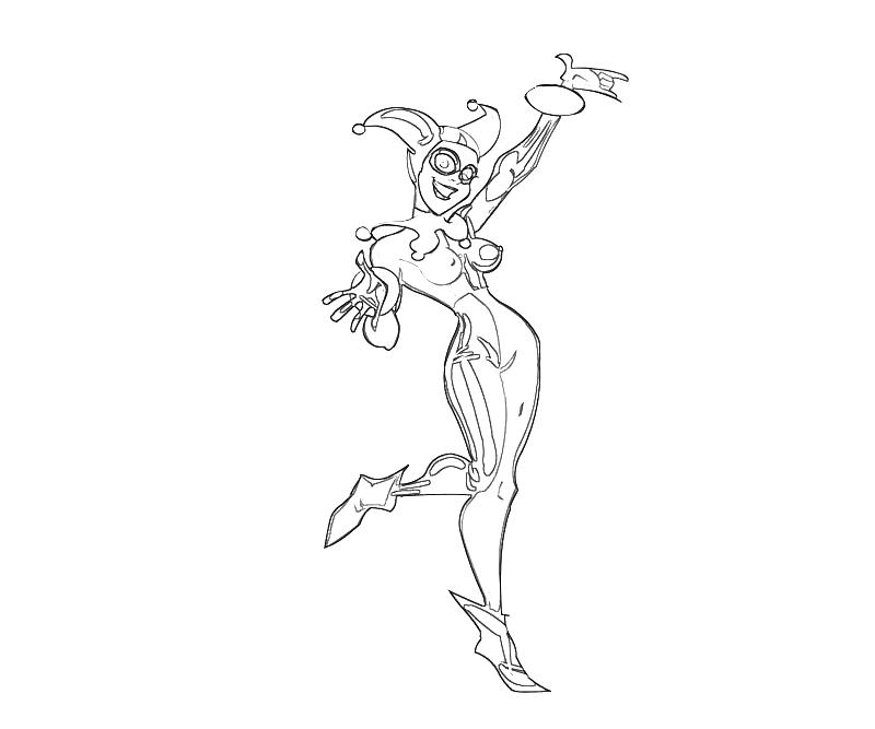 Printable Batman Arkham City Harley Quinn Weapon Coloring Pages title=