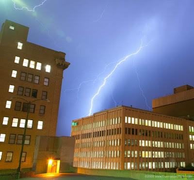 Lightning Strikes in Winnipeg - My Home Town - photo credit Isaac Hofer