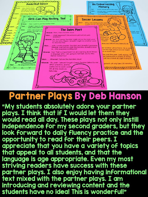 Fluency is said to be the bridge between word recognition and reading comprehension. Learn about my partner play scripts that provide a fun and engaging way to focus on reading fluency. Plus, they feature a reading comprehension component, as well! These scripts are designed to be used in 2nd, 3rd, 4th, and 5th grade reading classrooms.