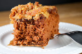 Featured Recipe | Upside Down German Chocolate Cake (Gluten-Free) from The Heritage Cook #dessert #cake #glutenfree #SecretRecipeClub #recipe