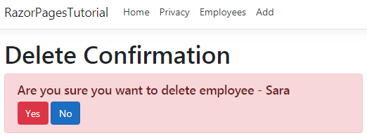 razor pages delete confirmation