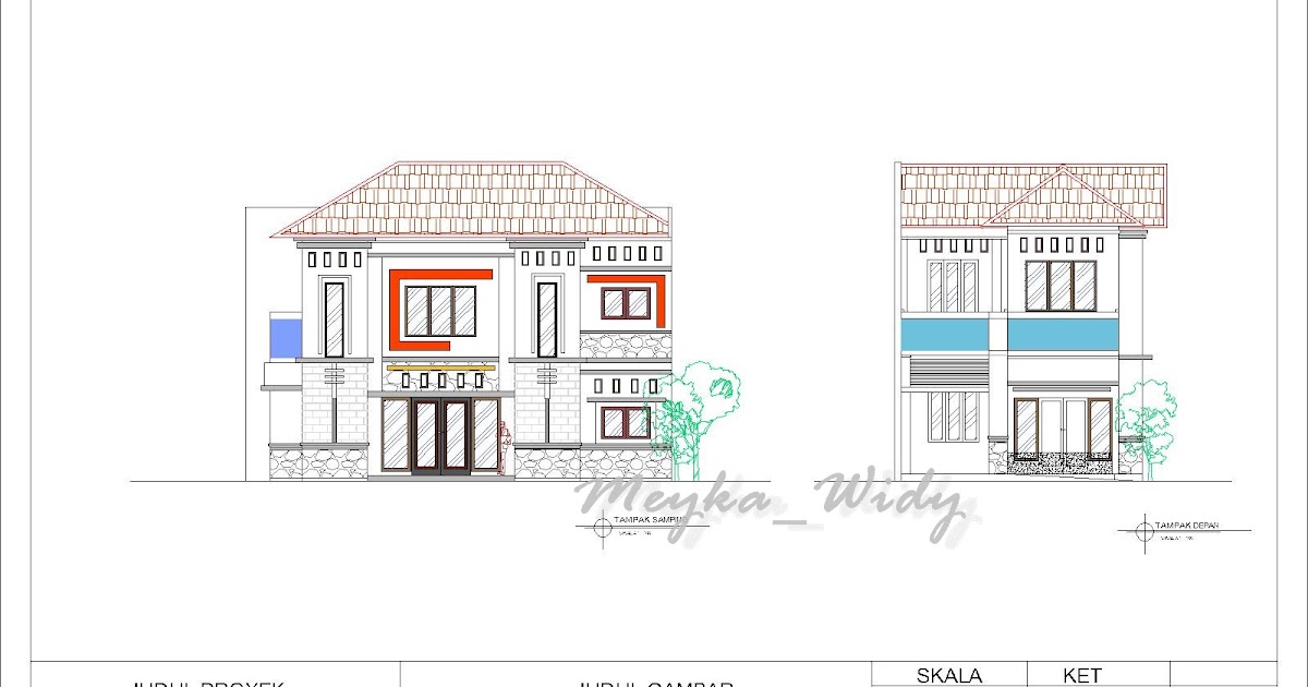 MW Architecture And Design: Gambar Kerja Rumah Tinggal 2 Lantai