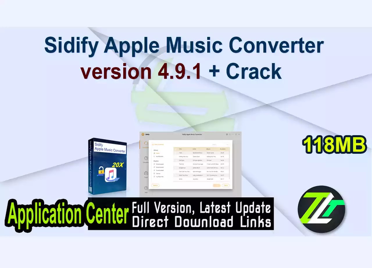Sidify Apple Music Converter version 4.9.1 + Crack 